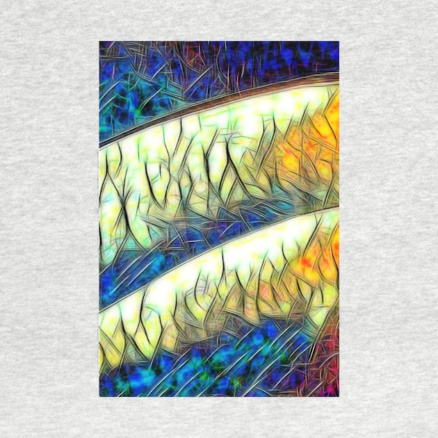 curved shapes in colourful stained glass window style by mister-john